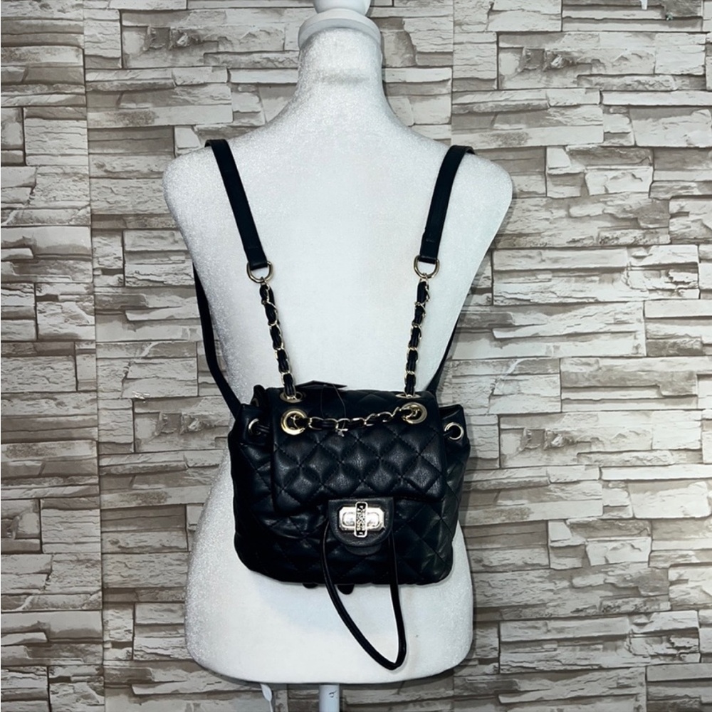 BADGLEY MISCHKA Vegan Leather Micro Mini Quilted Backpack